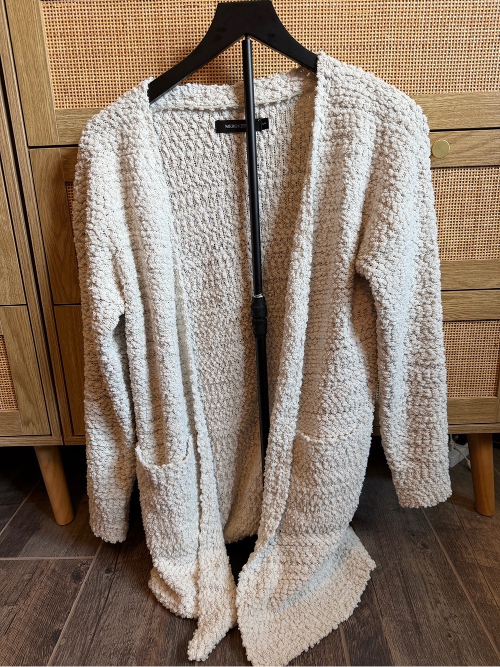 Cozy Cream Open-Front Women's Cardigan